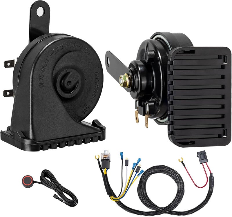 banhao Car Horn High Low Dual Tone Universal Fit 12V 130dB Electric Snail Horns Kit Waterproof Truck Horn for all 12V vehicles, RVs, pickups and off-road cars - Image 1